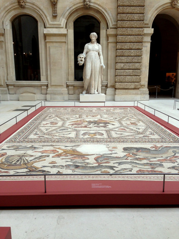 The Lod mosaic. Photography: Kobi Fish, courtesy of the Israel Antiquities Authority