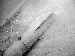 Figure 12. Anomaly number 13 found at a depth of 17 m buried under 1m of sand. The artifact is a dud of aircraft flare from the 60-70's