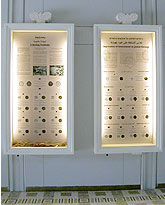 The numismatic exhibition at the president’s residence.