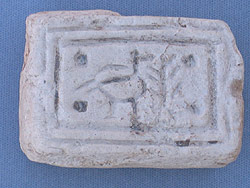 Stone seal engraved with a figure of a ‘bird and an olive branch’,