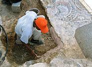 Exposing the church with the mosaic pavement in Tiberias