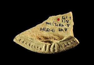 Fragment Miniature Pilgrim Flask Decorated in Relief  
 Photographer:Yolovitch Yael