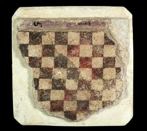 Painted Plaster Fragment With Geometric Pattern 
 Photographer:Clara Amit