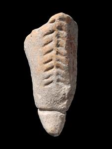 Foot Figurine With Geometric Pattern  
 Photographer:Yolovitch Yael