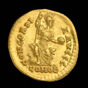 Coin ,Theodosius I (388-395 A.D),Thessalonica,Solidus
 Photographer:Unknown
