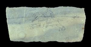 Fragment Slab (use unknown) Painted  
 Photographer:Clara Amit
