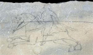 Fragment Slab (use unknown) Painted  
 Photographer:Clara Amit